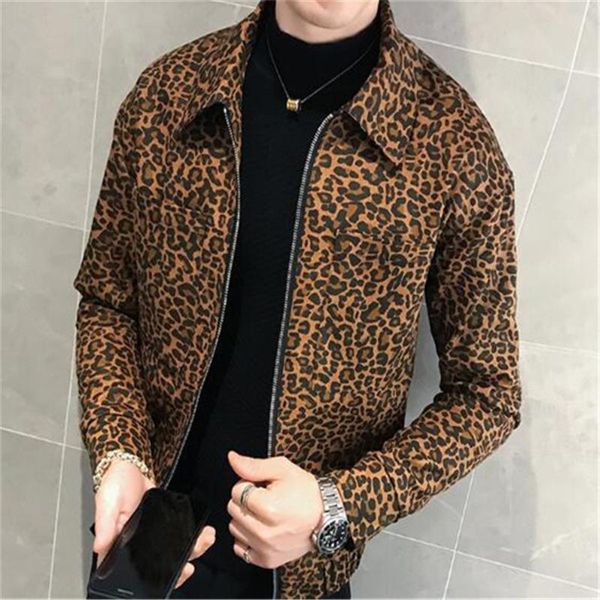 men's jackets spring autumn leopard jacket coat fashion designer leather zipper pilot club clothing, Black;brown
men's jackets spring autumn leopard jacket coat fashion designer leather zipper pilot club clothing, Black;brown