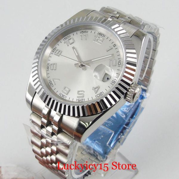 wristwatches bliger white self winding men watch date function miyota movement deployment clasp, Slivery;brown
wristwatches bliger white self winding men watch date function miyota movement deployment clasp, Slivery;brown