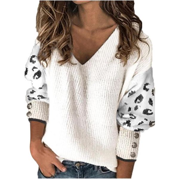 deep v-neck sweater autumn winter long sleeve knitted sweaters women's casual solid loose pullover jumpe, White;black
deep v-neck sweater autumn winter long sleeve knitted sweaters women's casual solid loose pullover jumpe, White;black