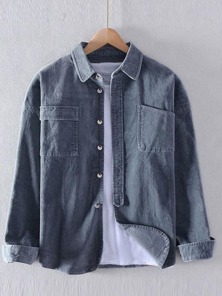 men's casual shirts fall lapel corduroy pure color shirt jacket japanese retro pocket long-sleeved, White;black
men's casual shirts fall lapel corduroy pure color shirt jacket japanese retro pocket long-sleeved, White;black