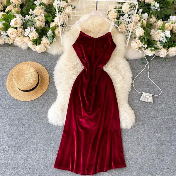 retro velour strap dress women v neck sleeveless elegant a-line party summer korean backless velvet dresses casual, Black;gray
retro velour strap dress women v neck sleeveless elegant a-line party summer korean backless velvet dresses casual, Black;gray