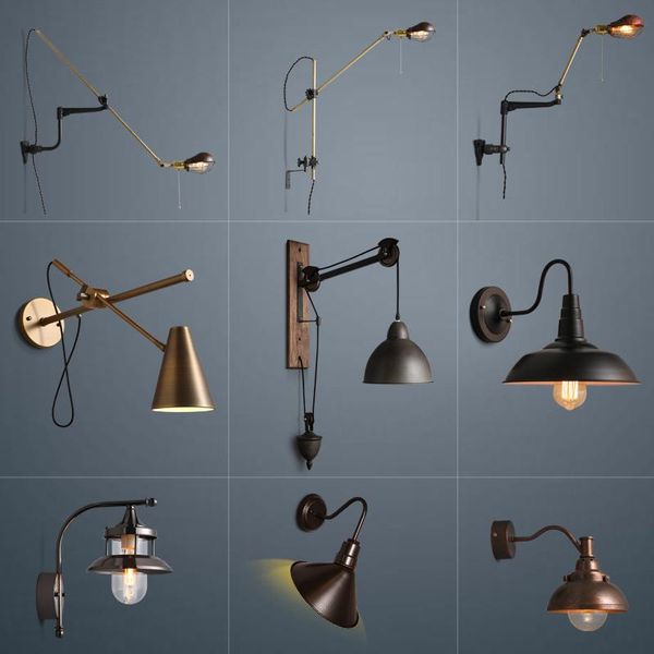 wall lamp american vintage iron loft industrial indoor lighting bedside lamps lights for home 110v/220v e27 edison bulb
wall lamp american vintage iron loft industrial indoor lighting bedside lamps lights for home 110v/220v e27 edison bulb