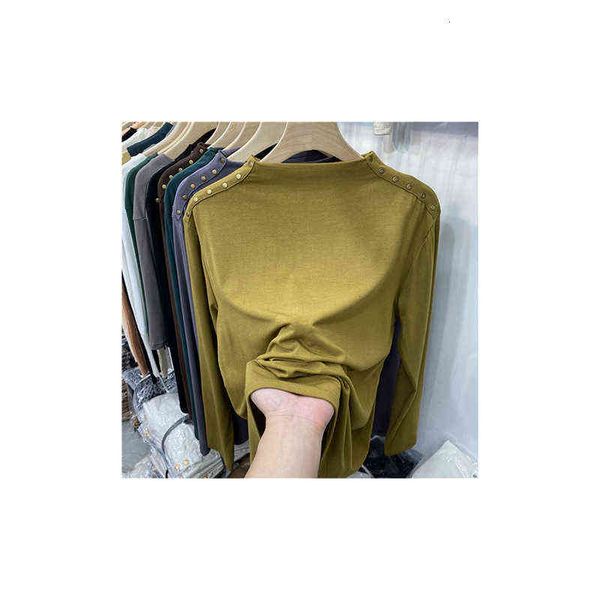 women's sweaters foreign style not monotonous shoulder rivet semi high neck long sleeve t-shirt women's dign sense bottomed shirt, White;black
women's sweaters foreign style not monotonous shoulder rivet semi high neck long sleeve t-shirt women's dign sense bottomed shirt, White;black