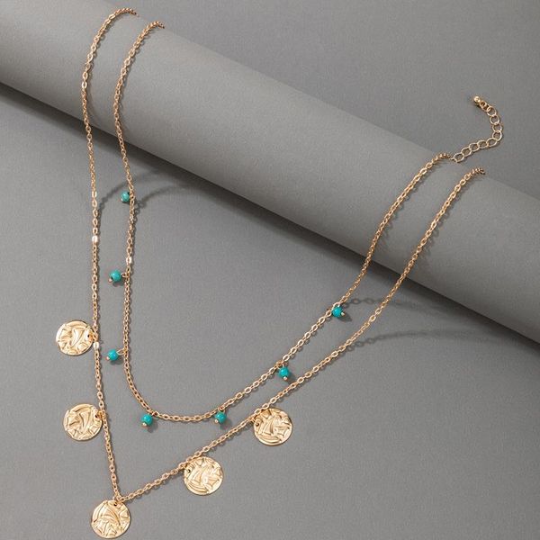 pendant necklaces bohemian blue beaded necklace for women trendy geometry round layered metal clavicle chain party jewelry collar 177, Silver
pendant necklaces bohemian blue beaded necklace for women trendy geometry round layered metal clavicle chain party jewelry collar 177, Silver