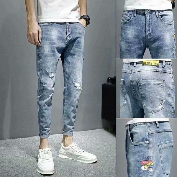 men's jeans denim male korean feet spring and autumn 2021 trousers trendy brand casual pants teenagers pencil, Blue
men's jeans denim male korean feet spring and autumn 2021 trousers trendy brand casual pants teenagers pencil, Blue