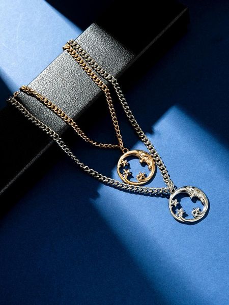 stillgirl 2pcs punk star moon necklace for women metal neutral trendy kpop pendant choker 2021 teen collar gift fashion jewelry chains, Silver
stillgirl 2pcs punk star moon necklace for women metal neutral trendy kpop pendant choker 2021 teen collar gift fashion jewelry chains, Silver
