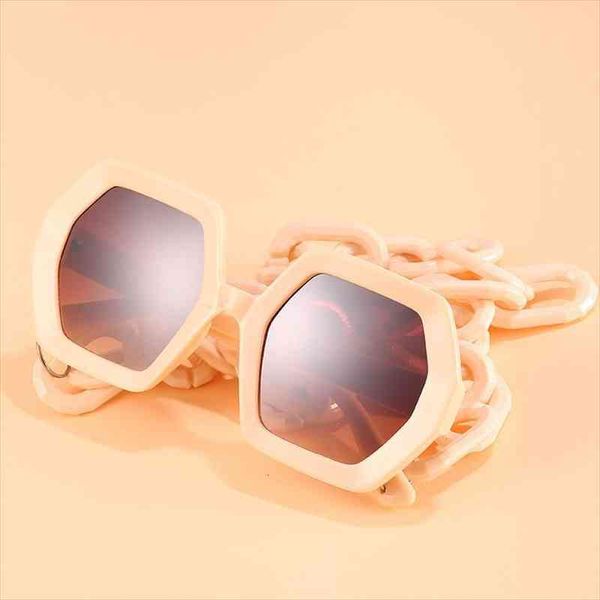 brand designer fashion hexagon oversized sunglasses chain women men vintage gradient sun glasses uv400 gafas de sol, White;black
brand designer fashion hexagon oversized sunglasses chain women men vintage gradient sun glasses uv400 gafas de sol, White;black