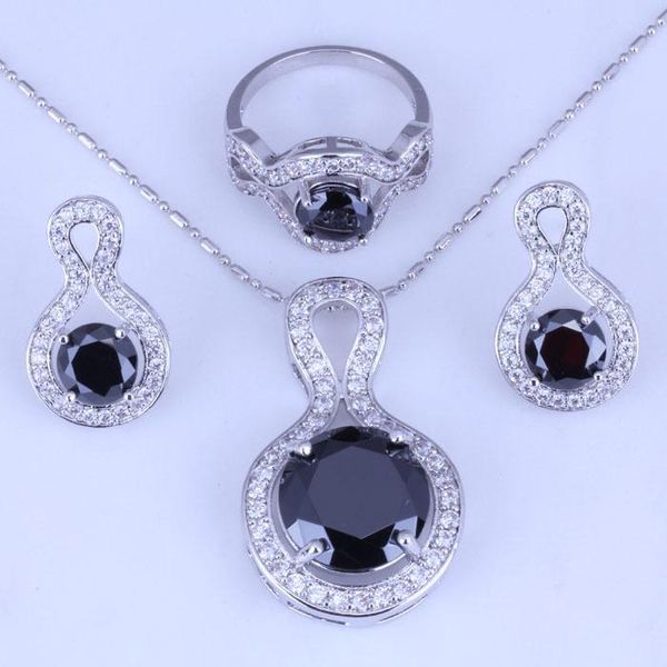 earrings & necklace luxury black imitation onyx white cubic zirconia stud / pendant ring silver color jewelry sets h0250
earrings & necklace luxury black imitation onyx white cubic zirconia stud / pendant ring silver color jewelry sets h0250