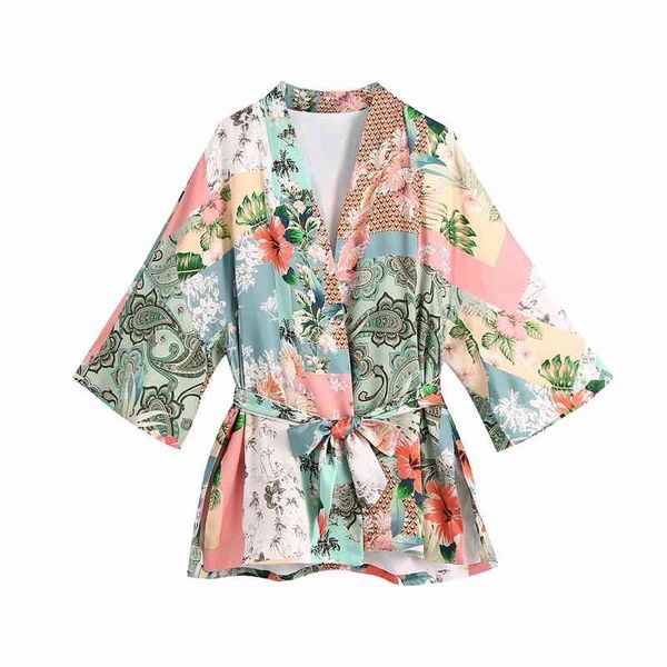 women's knits & tees women fashion flower print summer za open stitch long shirts with belt female elegant sleeve high waist chic, White
women's knits & tees women fashion flower print summer za open stitch long shirts with belt female elegant sleeve high waist chic, White