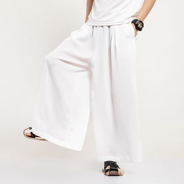 men's pants chinese style antique wear white xianqi chiffon capri summer wide legs, Black
men's pants chinese style antique wear white xianqi chiffon capri summer wide legs, Black
