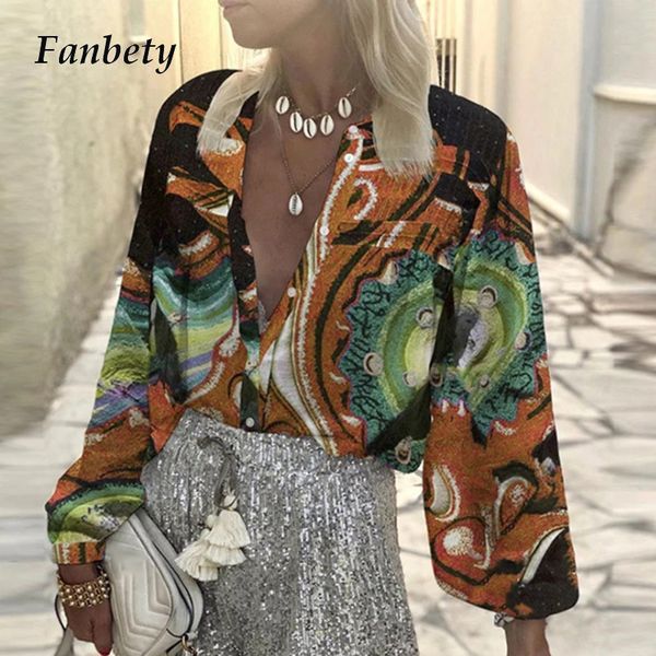 women's blouses & shirts women vintage printed button blouse shirt spring elegant long lantern sleeve ladies office loose v ne, White
women's blouses & shirts women vintage printed button blouse shirt spring elegant long lantern sleeve ladies office loose v ne, White