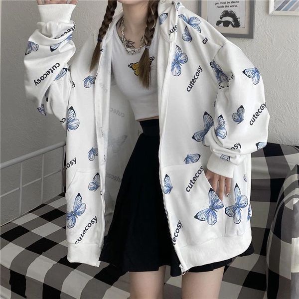 women's hoodies & sweatshirts summer harajuku butterfly hoodie with zipper women sweatshirt 2021 spring oversized outerwear plus size, Black
women's hoodies & sweatshirts summer harajuku butterfly hoodie with zipper women sweatshirt 2021 spring oversized outerwear plus size, Black