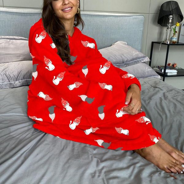 women's sleepwear 2021 autumn winter nightgown lovely christmas cat printed nightdress plush lazy pajamas loose large girl bath robe, Black;red
women's sleepwear 2021 autumn winter nightgown lovely christmas cat printed nightdress plush lazy pajamas loose large girl bath robe, Black;red