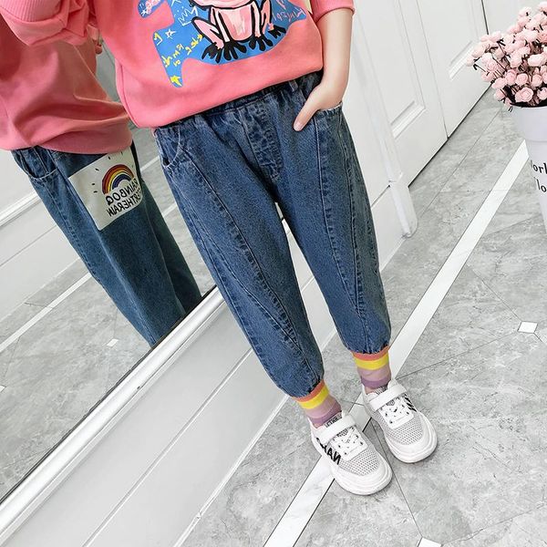 jeans ins girls 4-13 years old cotton washed kids korean rainbow patch wide-threaded pants for baby girl, Blue
jeans ins girls 4-13 years old cotton washed kids korean rainbow patch wide-threaded pants for baby girl, Blue