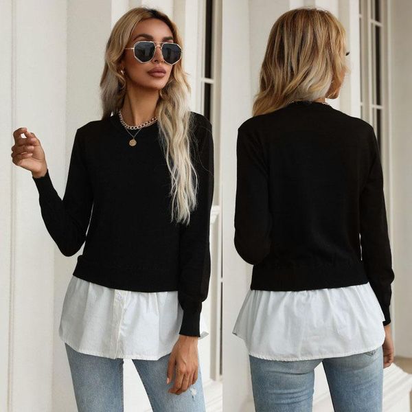 women's sweaters round neck jumper casual knitted women slim long sleeve pullovers daily basic womens clothing, White;black
women's sweaters round neck jumper casual knitted women slim long sleeve pullovers daily basic womens clothing, White;black