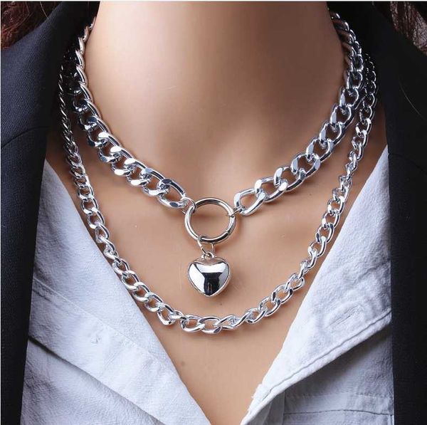 brand selling jewelry fashion double love pendant exaggerated thick chain necklace women sweater chokers, Golden;silver
brand selling jewelry fashion double love pendant exaggerated thick chain necklace women sweater chokers, Golden;silver