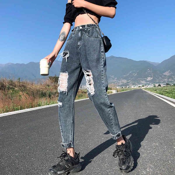 hurricane style torn anguished plus size boyfriend jeans for women destroy high-waisted brim pants, Blue
hurricane style torn anguished plus size boyfriend jeans for women destroy high-waisted brim pants, Blue