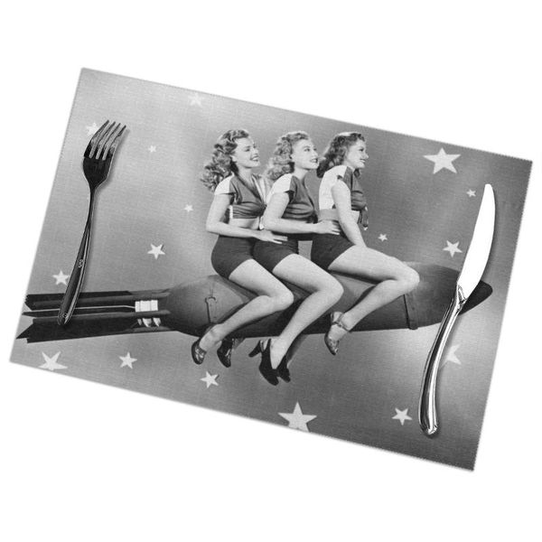 mats & pads 6pcs placemat for dining table three american women sitting on rocket heat-resistant kitchen accessories
mats & pads 6pcs placemat for dining table three american women sitting on rocket heat-resistant kitchen accessories