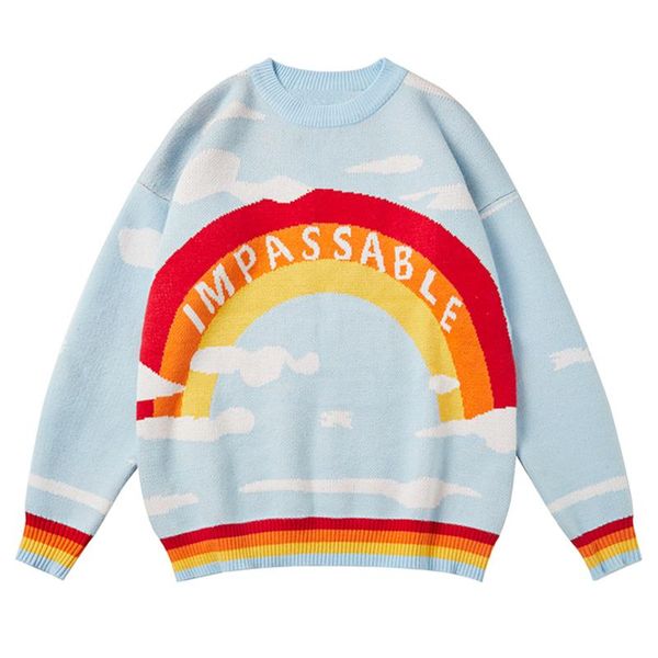 men's sweaters streetwear cotton pullover men women furry rainbow cloud knitted sweater harajuku loose jumpers outwear, White;black
men's sweaters streetwear cotton pullover men women furry rainbow cloud knitted sweater harajuku loose jumpers outwear, White;black