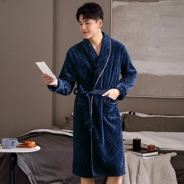 men's sleepwear flannel nightgown autumn/winter warm long-sleeved bathrobe coral velvet large size home dress, Black;brown
men's sleepwear flannel nightgown autumn/winter warm long-sleeved bathrobe coral velvet large size home dress, Black;brown