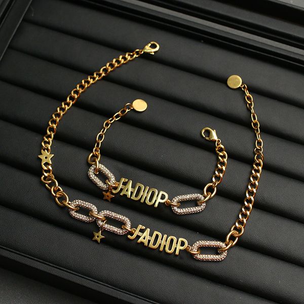 designer family bracelet new letter inlaid necklace women's fashion jewelry women, Black
designer family bracelet new letter inlaid necklace women's fashion jewelry women, Black