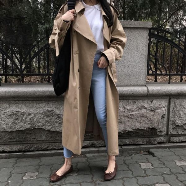 women's trench coats 2021 casual loose coat retro vintage soft washedcotton autumn overcoats, Tan;black
women's trench coats 2021 casual loose coat retro vintage soft washedcotton autumn overcoats, Tan;black
