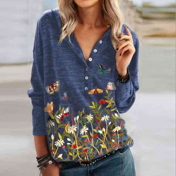 knits spring butterfly floral print blouse shirts women elegant v-neck long sleeve female fashion casual loose streetwears sg3t nmhd, White
knits spring butterfly floral print blouse shirts women elegant v-neck long sleeve female fashion casual loose streetwears sg3t nmhd, White
