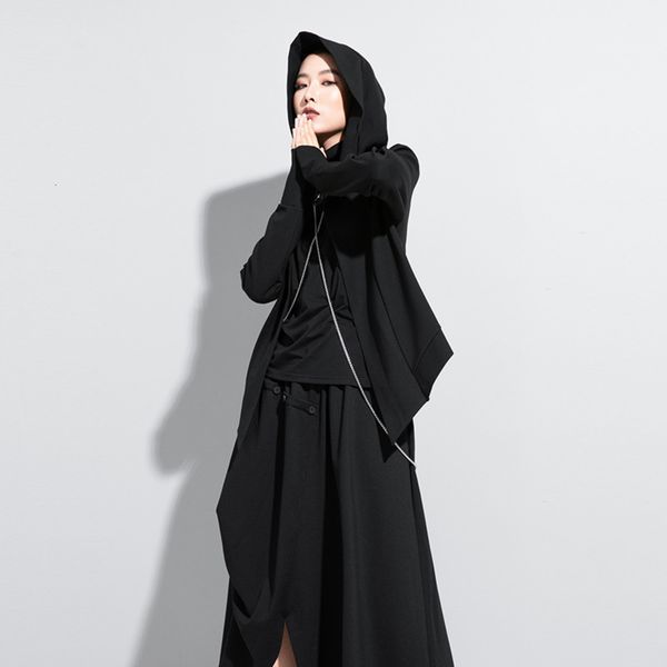 women's autumn and winter dark hooded design cardigan coat long sleeve thick, Black;brown
women's autumn and winter dark hooded design cardigan coat long sleeve thick, Black;brown