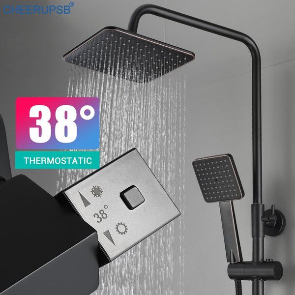 thermostatic smart bathroom shower set wall mount rainfall system brass mixer bath tap luxury constant bathtub faucet sets
thermostatic smart bathroom shower set wall mount rainfall system brass mixer bath tap luxury constant bathtub faucet sets