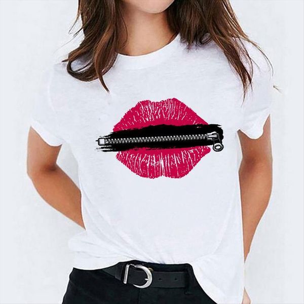 kind letter cartoon lip funny womens 90s fashion print lady graphic female tee, White
kind letter cartoon lip funny womens 90s fashion print lady graphic female tee, White
