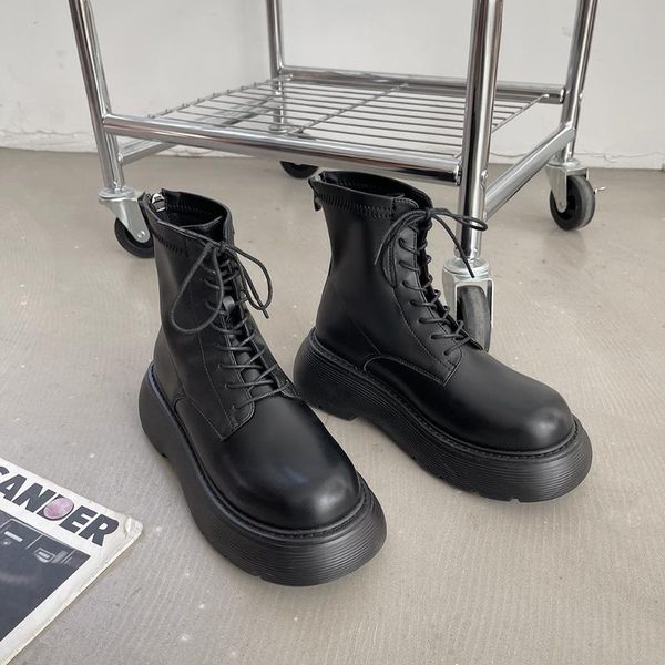 boots ankle women 2021 winter platform thick heels chunky shoes lace-up combat autumn punk leather motorcycle, Black
boots ankle women 2021 winter platform thick heels chunky shoes lace-up combat autumn punk leather motorcycle, Black