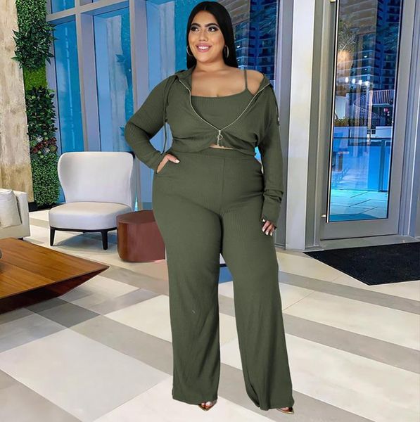 plus size tracksuits zjfzml zz women clothing 3 piece set chic full sleeve hooded coat+camisole crop loose pant drop wholesale, Black
plus size tracksuits zjfzml zz women clothing 3 piece set chic full sleeve hooded coat+camisole crop loose pant drop wholesale, Black