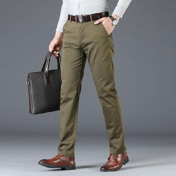 men's pants classic style summer cotton straight-leg casual business stretch brand trousers khaki beige green 40, Black
men's pants classic style summer cotton straight-leg casual business stretch brand trousers khaki beige green 40, Black