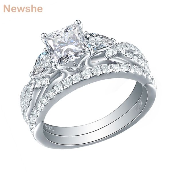 she 2 pcs wedding ring set trendy jewelry 925 sterling silver 2.3 ct princess cut aaaaa cz engagement rings for women 211217, Slivery;golden
she 2 pcs wedding ring set trendy jewelry 925 sterling silver 2.3 ct princess cut aaaaa cz engagement rings for women 211217, Slivery;golden