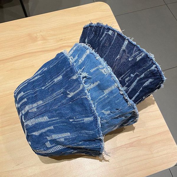 ripped hole denim blue bucket hats women spring autumn foldable sun hat street fashion all match fishing caps 56-58cm ladies wide brim, Blue;gray
ripped hole denim blue bucket hats women spring autumn foldable sun hat street fashion all match fishing caps 56-58cm ladies wide brim, Blue;gray