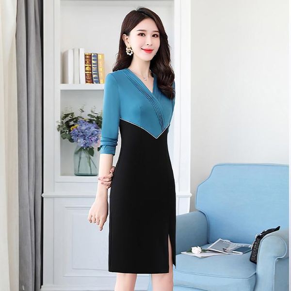 casual dresses women 2021 spring autumn fashion contrast color pencil dress female bodycon elegant ladies long sleeve vestidos z347, Black;gray
casual dresses women 2021 spring autumn fashion contrast color pencil dress female bodycon elegant ladies long sleeve vestidos z347, Black;gray