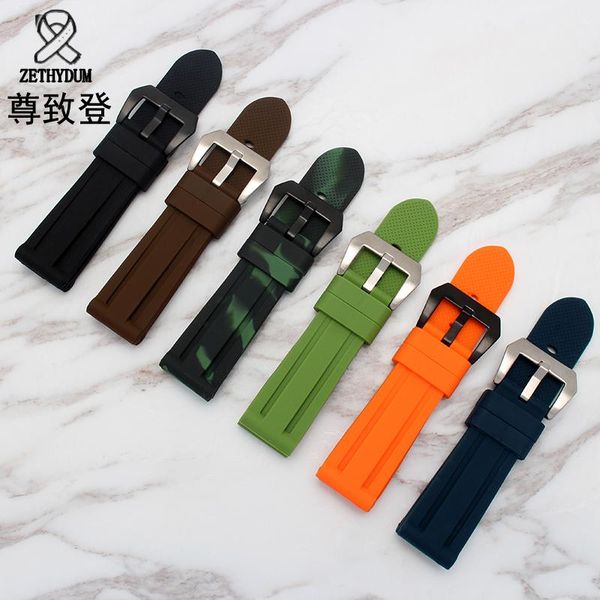 watch bands zethydum watchband quality silicone strap 24mm waterproof rubber wristband for pam111 accessories, Black;brown
watch bands zethydum watchband quality silicone strap 24mm waterproof rubber wristband for pam111 accessories, Black;brown