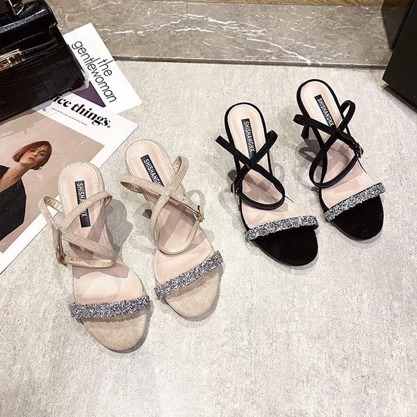 sandals female sandal clear heels comfort shoes for women buckle strap 2021 summer round toe girls stiletto rhinestone beige party o, Black
sandals female sandal clear heels comfort shoes for women buckle strap 2021 summer round toe girls stiletto rhinestone beige party o, Black