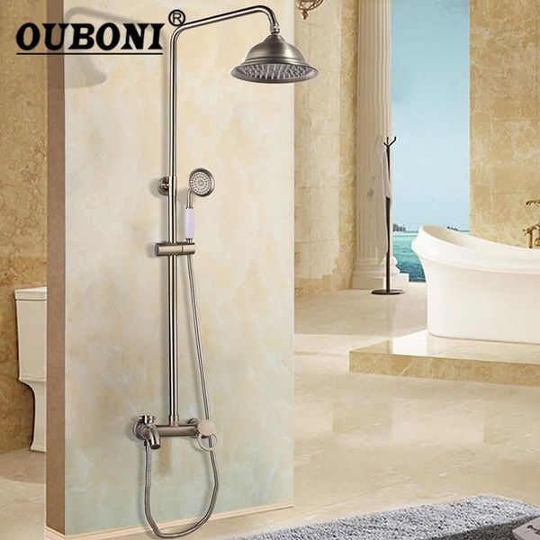 nickel brushed adjustable rain shower bar wall mounted faucet cold and water mixer sets bathroom
nickel brushed adjustable rain shower bar wall mounted faucet cold and water mixer sets bathroom