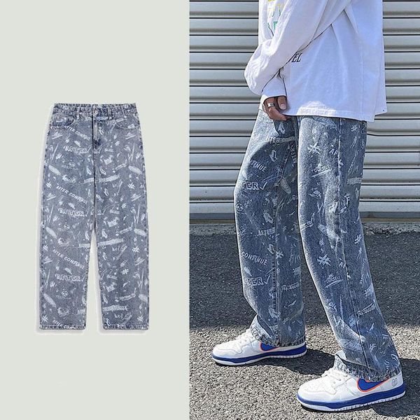 men's jeans fashion hip hop letter printed straight mens streetwear casual loose wide legs denim pants male washed blue trousers
men's jeans fashion hip hop letter printed straight mens streetwear casual loose wide legs denim pants male washed blue trousers