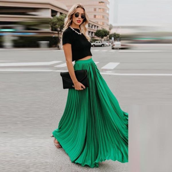 forest green chiffon skirt long elegant floor length pleated draped women skirts saias mulher jupe femme, Black
forest green chiffon skirt long elegant floor length pleated draped women skirts saias mulher jupe femme, Black
