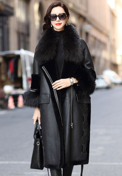 womens winter sheepskin coat leather coat with raccoon fur collar jacket sheep shearing fur coat fur story fs20106a s 5xl, Black
womens winter sheepskin coat leather coat with raccoon fur collar jacket sheep shearing fur coat fur story fs20106a s 5xl, Black