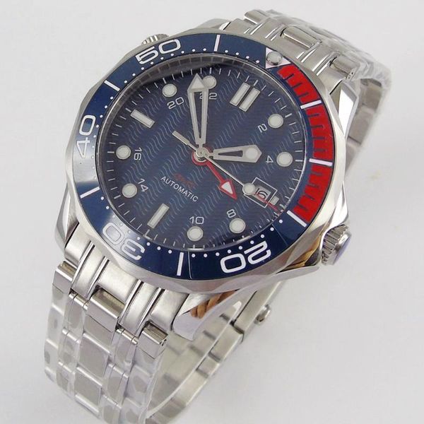 wristwatches 41mm blue self winding men watch automatic gmt movement sapphire glass bracelet strap date window, Slivery;brown
wristwatches 41mm blue self winding men watch automatic gmt movement sapphire glass bracelet strap date window, Slivery;brown