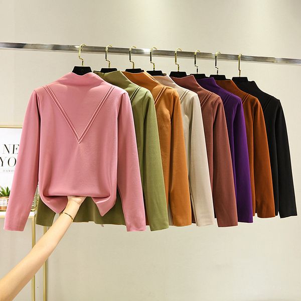 women's polos winter style korean-style half turtleneck casual long-sleeved t-shirt w xhos, White
women's polos winter style korean-style half turtleneck casual long-sleeved t-shirt w xhos, White