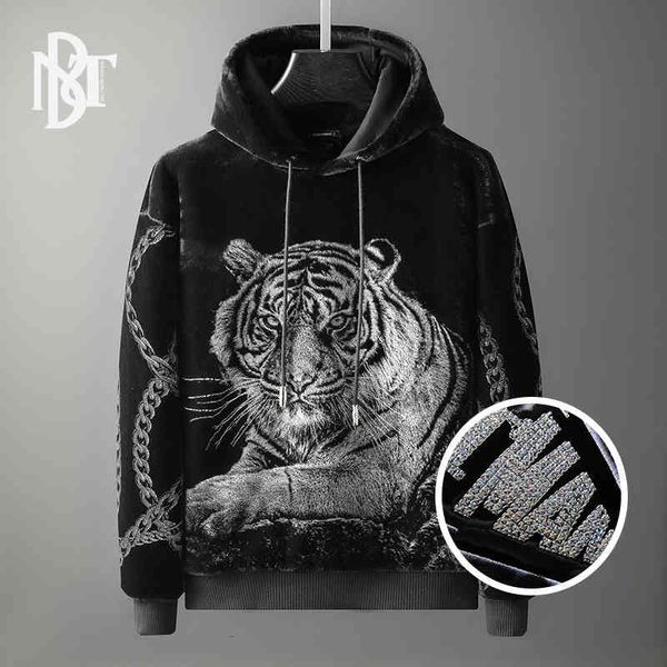 hoodies thickened sweater men's winter fashion brand light luxury diamond tiger chain loose hooded long sleeve sable, Black
hoodies thickened sweater men's winter fashion brand light luxury diamond tiger chain loose hooded long sleeve sable, Black
