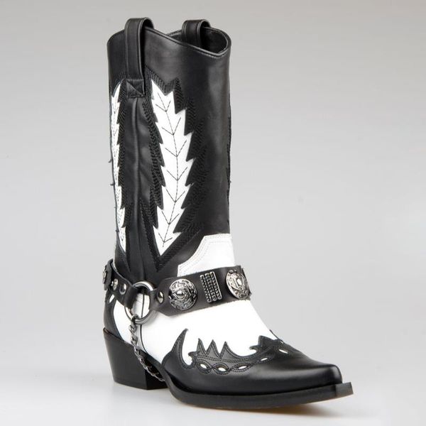 boots footcourt- black white genuine leather women pointed toe western cowboy lady mid calf handmade
boots footcourt- black white genuine leather women pointed toe western cowboy lady mid calf handmade