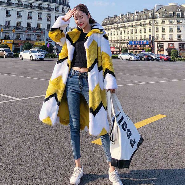 women's wool & blends blends korean winter women thick warm long faux fur coats wave stripe yellow white color block turn down collar o, Black
women's wool & blends blends korean winter women thick warm long faux fur coats wave stripe yellow white color block turn down collar o, Black