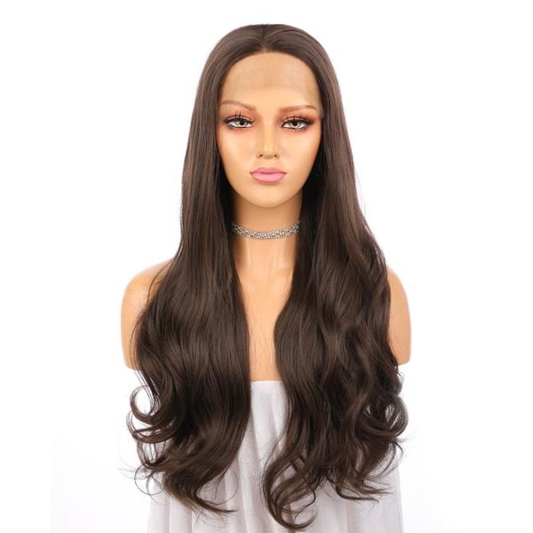 synthetic wigs vearda dark brown lace front for women natural wave wig high temperature fiber middle part daily, Black
synthetic wigs vearda dark brown lace front for women natural wave wig high temperature fiber middle part daily, Black