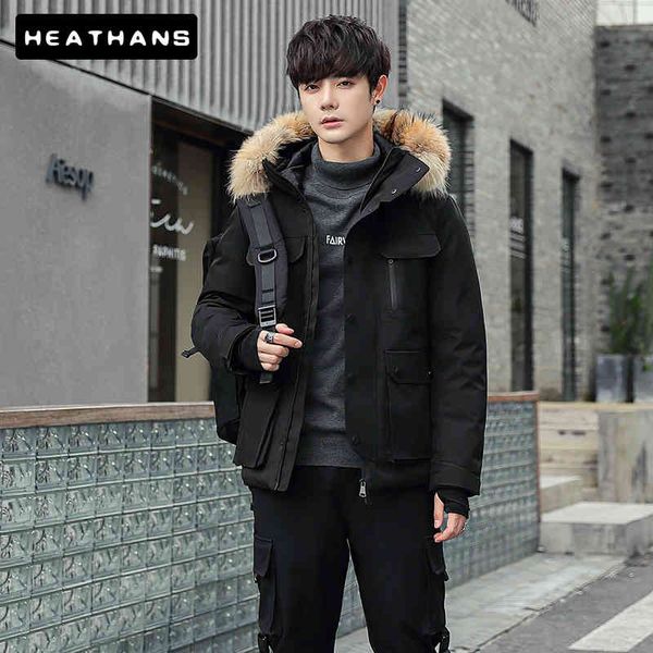 -20 degree mens et coat raccoon fur collar male outdoor casual autumn winter harajuku thick warm fashion loose down top, Black;white
-20 degree mens et coat raccoon fur collar male outdoor casual autumn winter harajuku thick warm fashion loose down top, Black;white