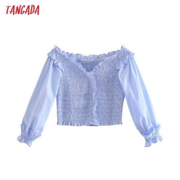 tangada women retro blue pleated crop shirt off shoulder long sleeve chic female slim shirt je77 210609, White
tangada women retro blue pleated crop shirt off shoulder long sleeve chic female slim shirt je77 210609, White